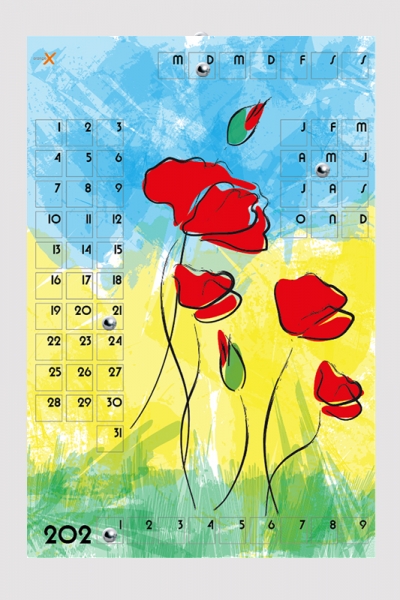 9 Jahres-Magnet-Kalender Motiv „Flower"